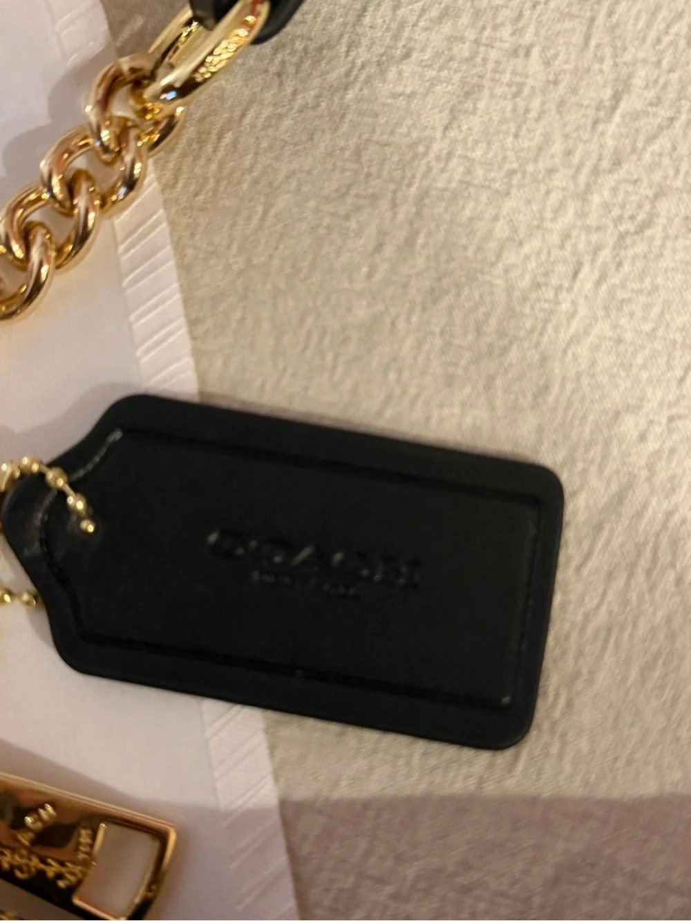 Coach Dark Brown Signature Crescent Shoulder Bag with Gold Hardware